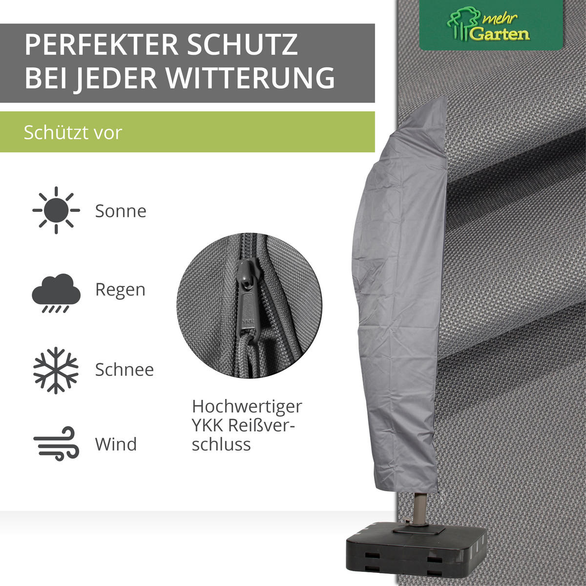 SCHUTZHÜLLE für Ampelschirm Gestell gebogen SHP-20085 - Grau, Kunststoff (84/270/1cm) - mehr Garten