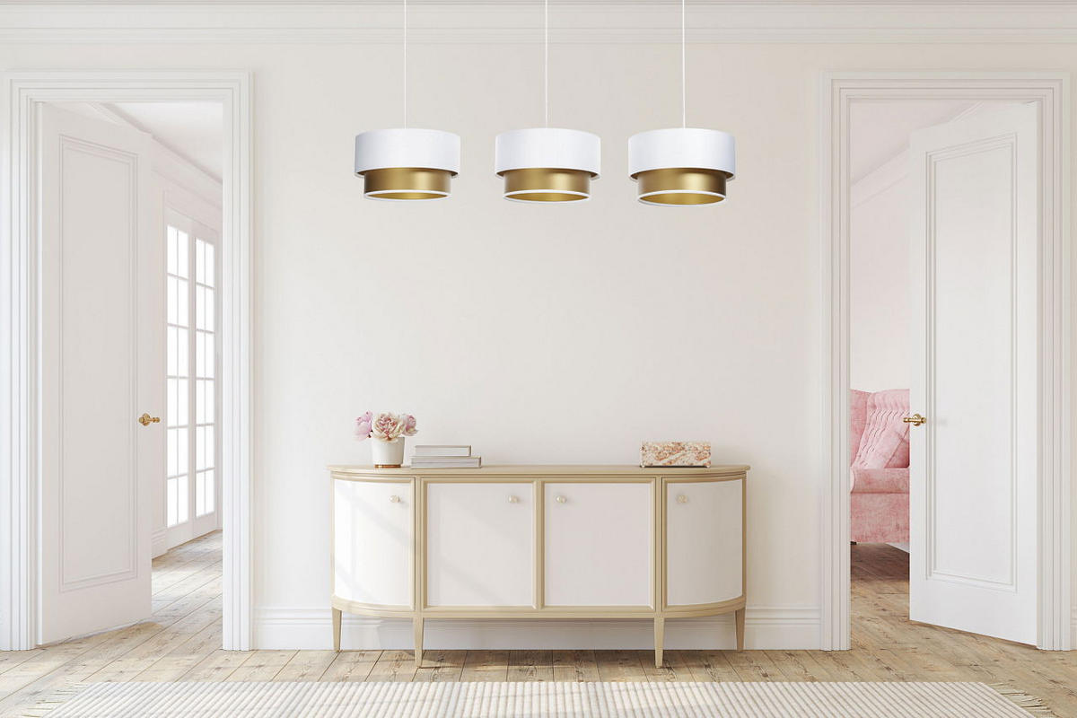 HÄNGELEUCHTE Gold 30/88 cm - Weiß, Kunststoff (30/2.6/88cm) - ONZENO