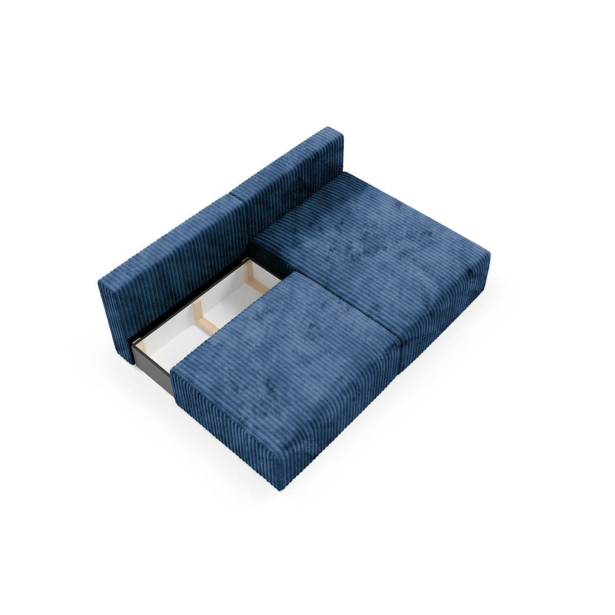 ECKSOFA Angela 3 Sitzplätze Marineblau - Blau, Holz (210/149cm) - Petits-meubles
