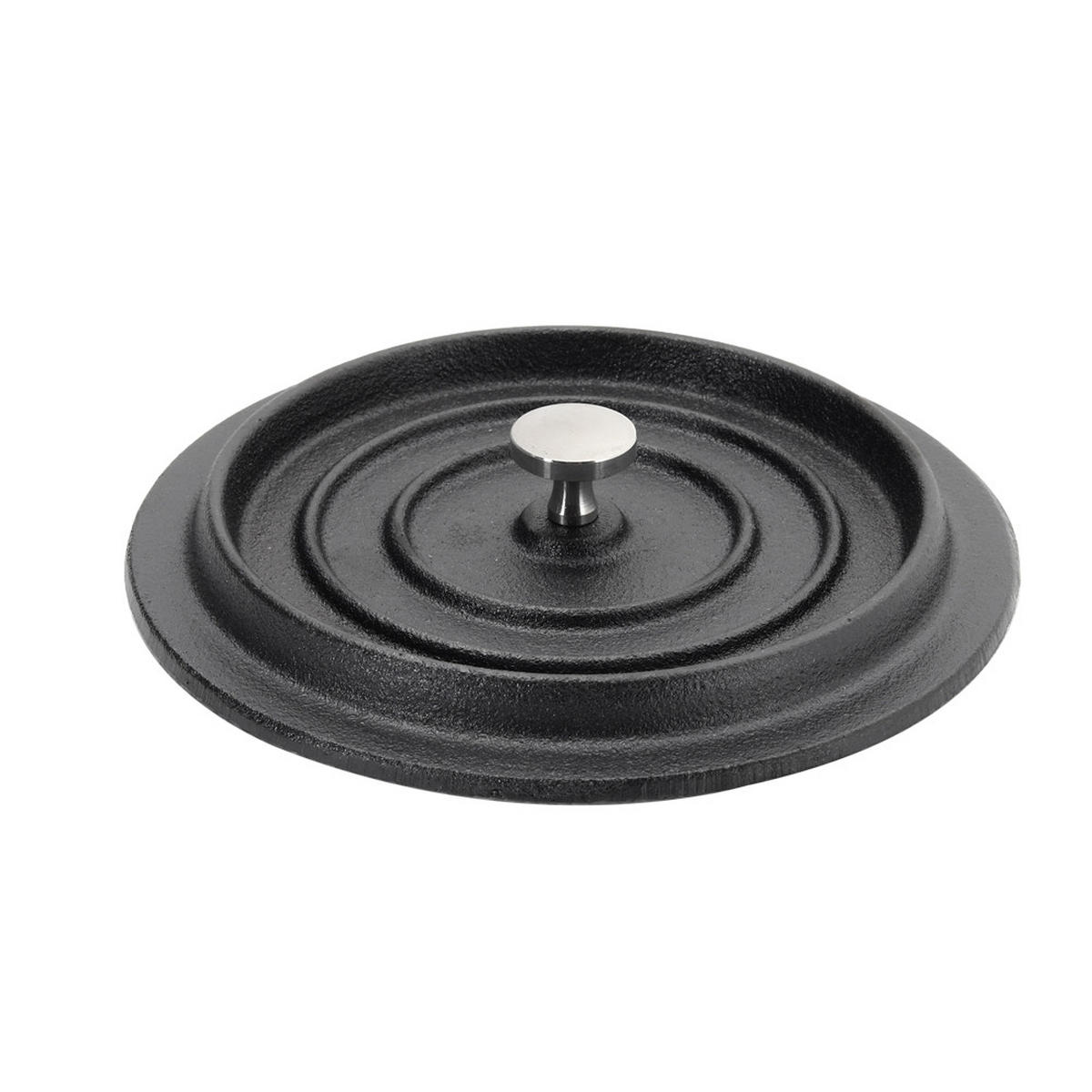 MINI-SCHMORTOPF mit Deckel aus Gusseisen in Schwarz 14 x 14 x 6,7 cm 2 kg - Schwarz, Metall (14/14/6.7cm) - Livingandhome