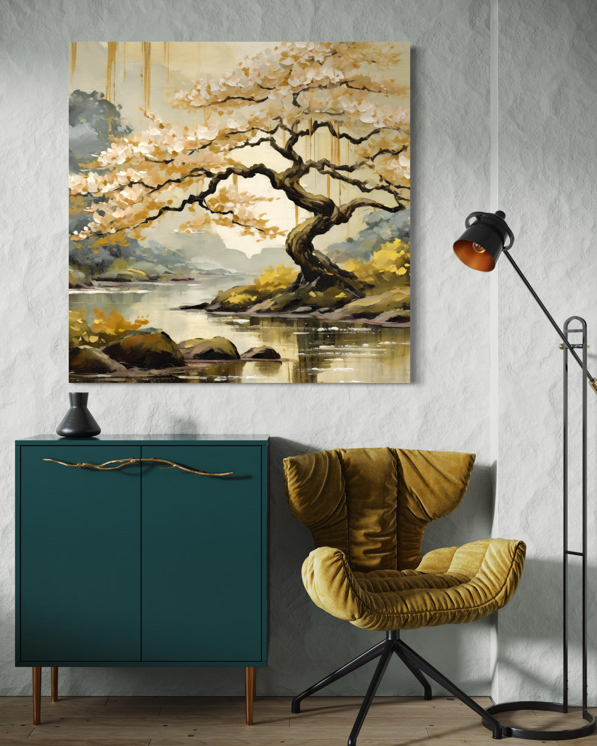 WANDBILD japan landschaft natur - Beige, Textil (30/30cm) - Feeby