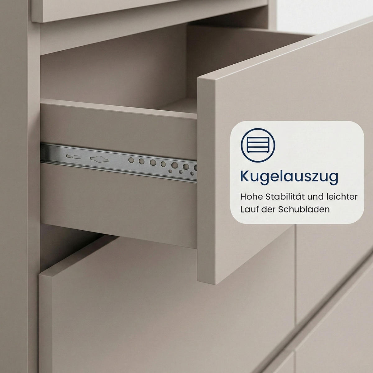 KOMMODE mit 4 Schubladen 76 cm breit in kaschmir - Kaschmir, Holzwerkstoff (76/87.3/35cm) - Home Collective