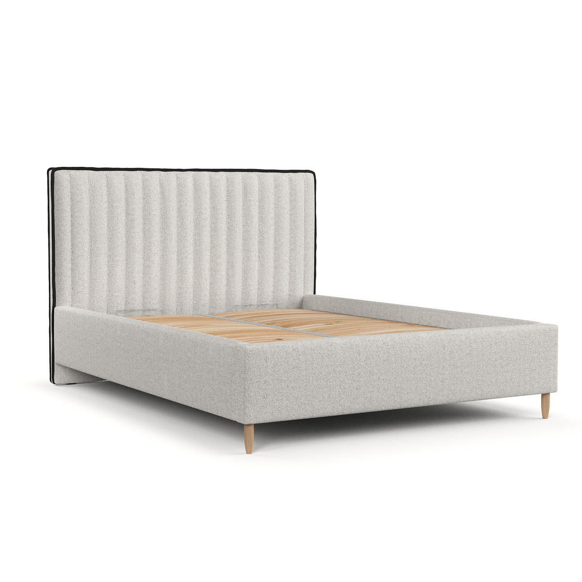 POLSTERBETT Aria 120/200 cm Hellbeige im Riva Stoff - Beige/Naturfarben, Holz/Holzwerkstoff (120/200cm) - AltaBeds