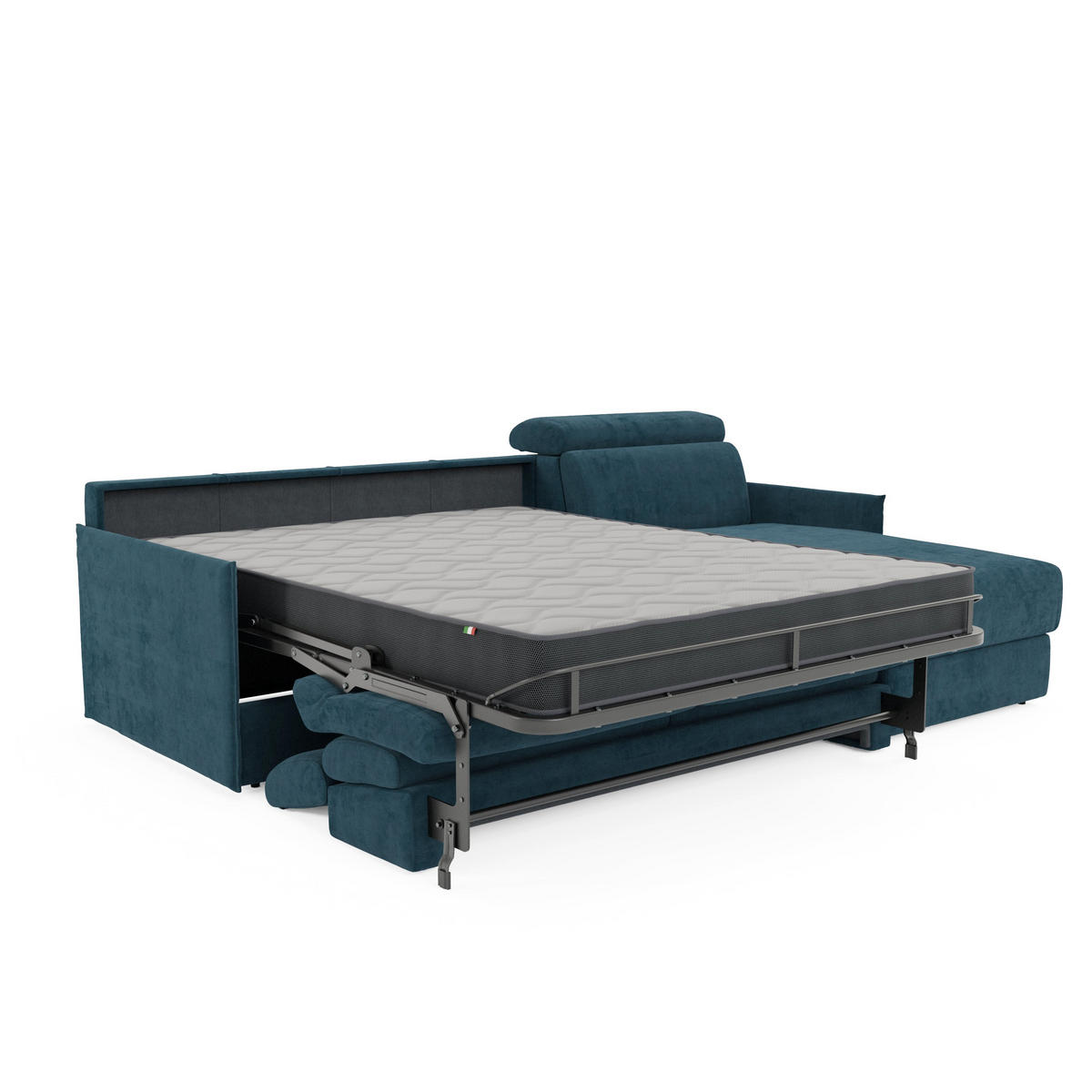 ECKSOFA Miryam - Petrol, Metall (252/98cm) - Divani.store