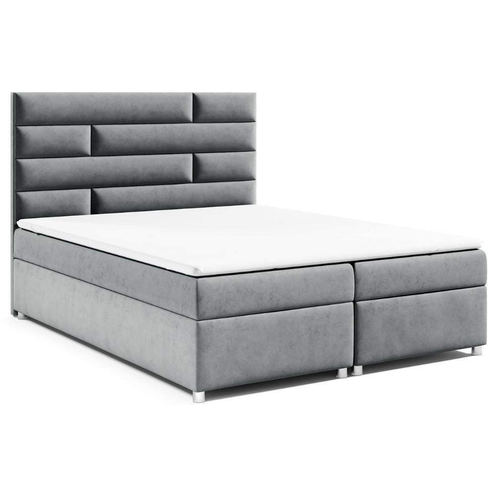 BOXSPRINGBETT 200x200 cm, in GRAU, mit Bettkasten Trinity K-5 Bonellfederkern inkl - Grau, Holz/Textil (200/200cm) - Best For Home