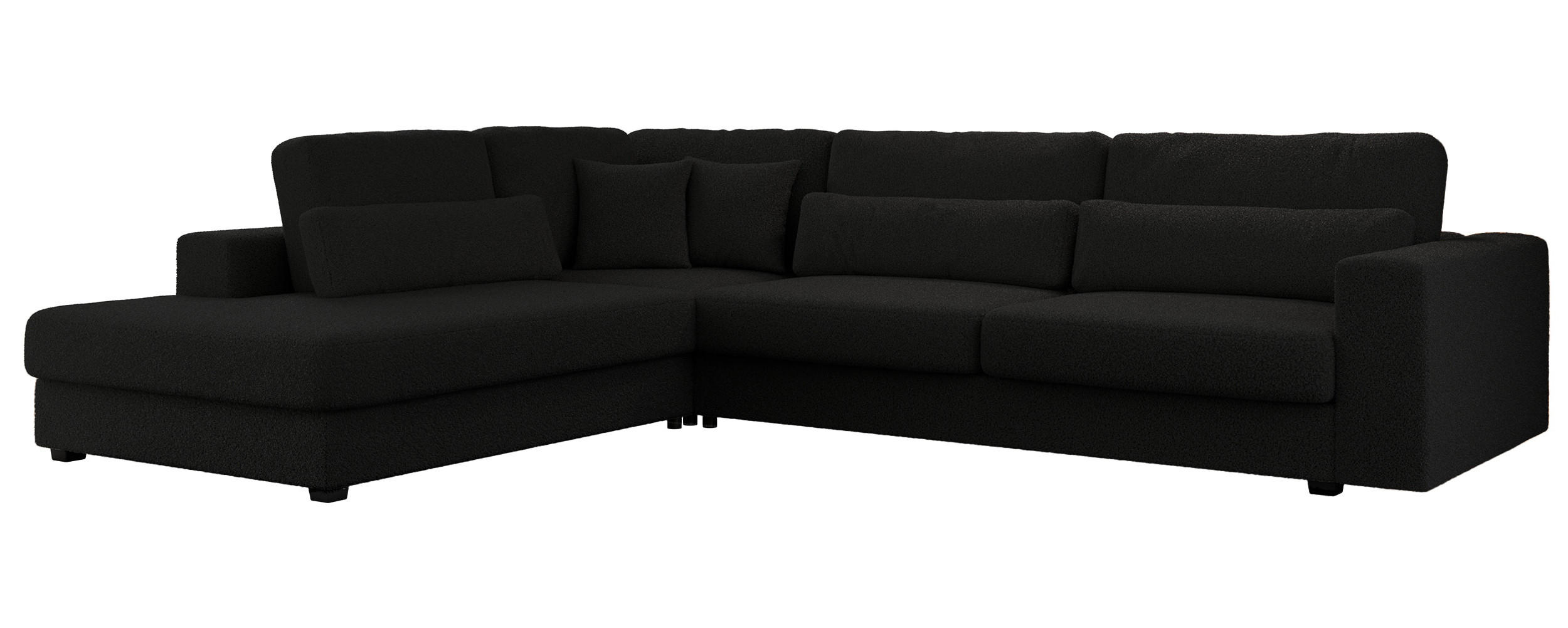 ECKSOFA Savona Schwarz Boucle - links - Schwarz, Kunststoff/Textil (316/249cm) - MKS
