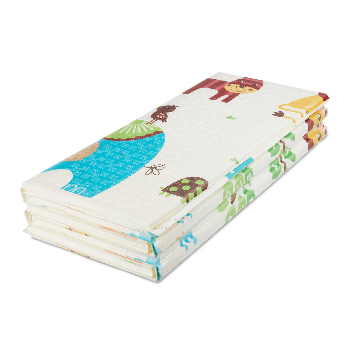 SPIELMATTE Bunt faltbar Tiermotive 195x175 cm - Multicolor, Kunststoff/Textil (195/175cm) - Relaxdays