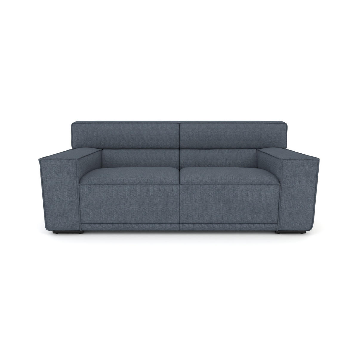 2,5-SITZER Umea Chenille Blau 194/106/78 cm - Blaugrau, Kunststoff/Textil (194/78/106cm) - foamnova