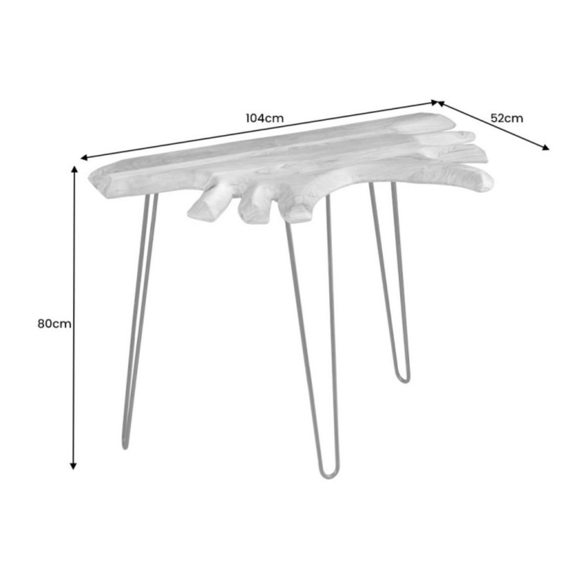 KONSOLENTISCH WILD Akazie Natur 105cm - Schwarz/Braun, Holz (52/104/80cm) - riess-ambiente