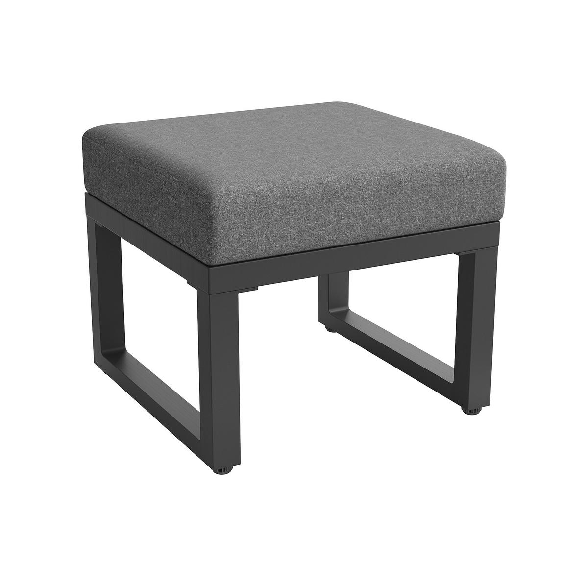 GARTENSETS aus Eisen 114x60x77cm Grau mit Sicherheitsglas-Coffeetable - Grau, Metall - Modfu