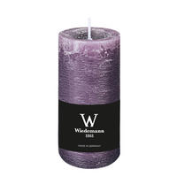 STUMPENKERZE Rustik Marble Style Mauve Lila 120 x Ø 58 mm, 1 Stück - Mauve, Paraffin (6/12cm) - Wiedemann Kerzen