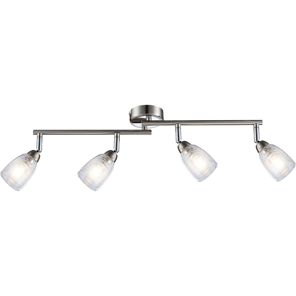 LED DECKENLEUCHTE Crash Silber Glas - Silberfarben, Glas (60/8.5/14cm) - Globo Lighting