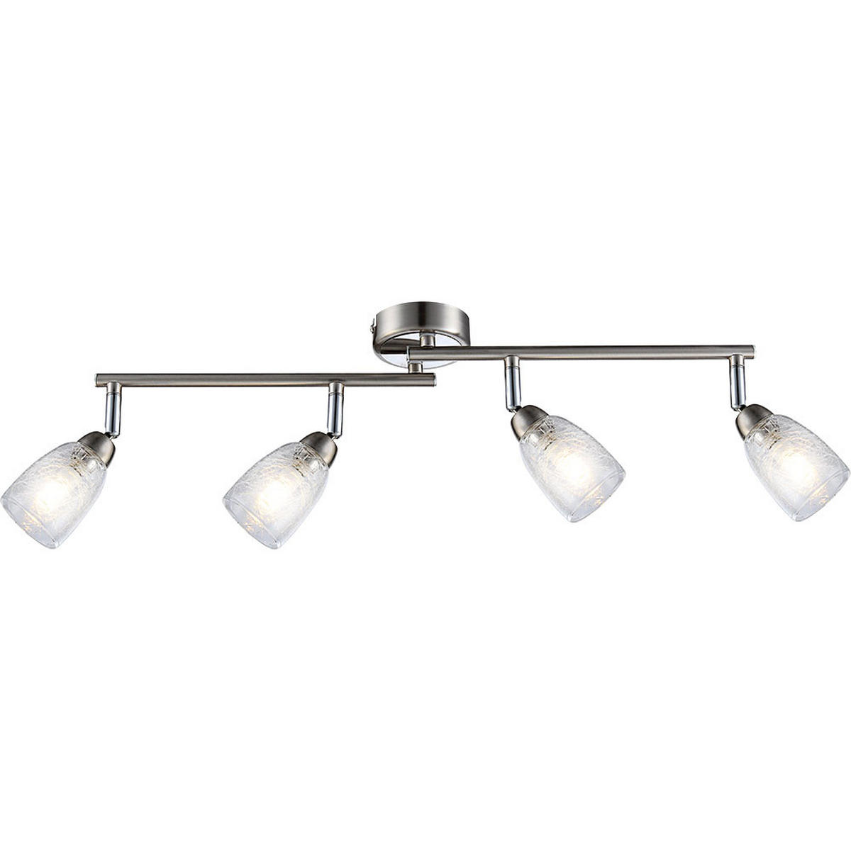 LED DECKENLEUCHTE Crash Silber Glas - Silberfarben, Glas (60/8.5/14cm) - Globo Lighting