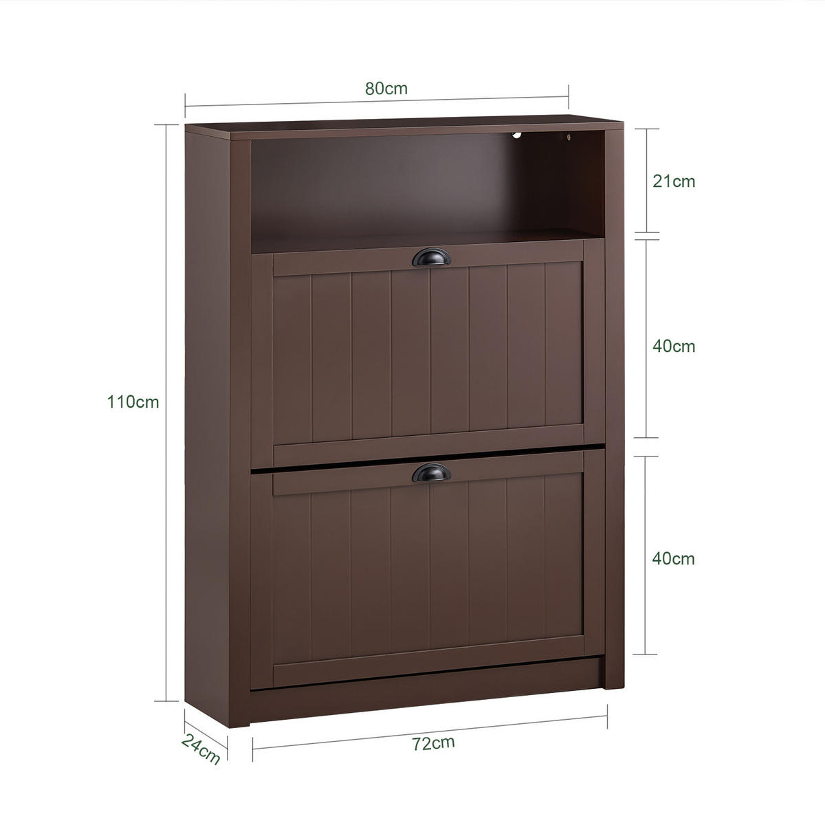 SCHUHSCHRANK Braun - Braun, Holzwerkstoff (80/110/24cm) - SoBuy