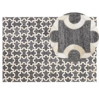 PATCHWORK-TEPPICH Yedisu 200/140 cm - Grau, Fell (140/200cm) - Beliani