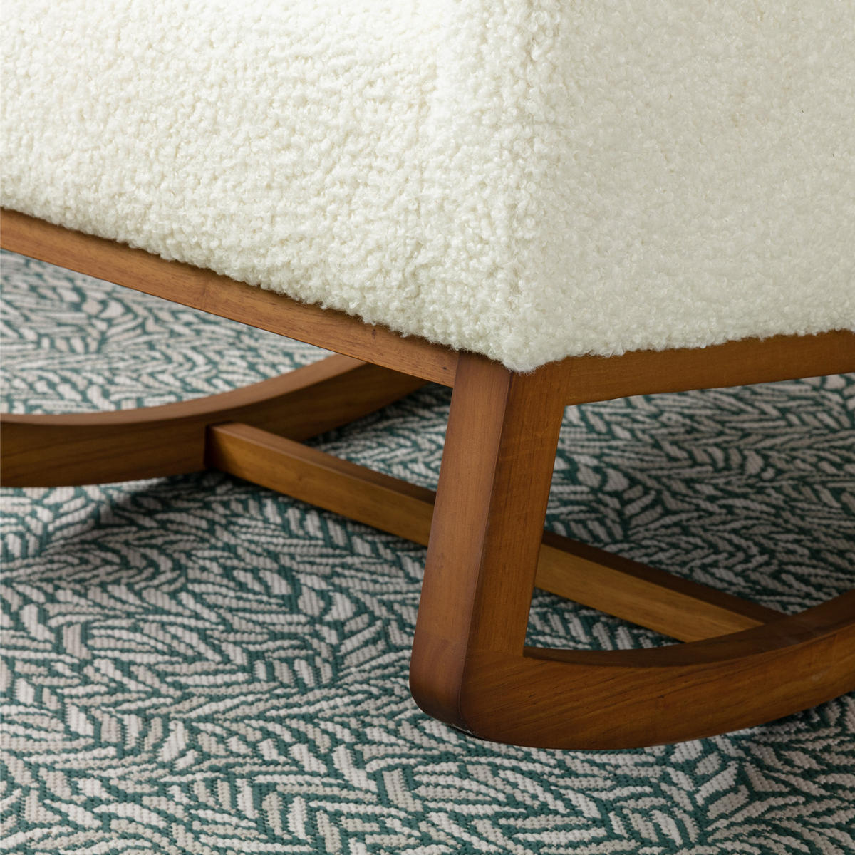 SCHAUKELSTUHL Polyester weiß - Weiß, Holz/Textil (69/101/94cm) - Urban Meuble