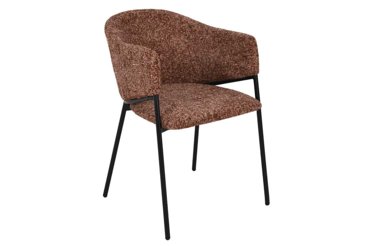 STUHL NOBLESSE Chenille Braun 80 cm - Schwarz/Braun, Kunststoff/Textil (52/77/60cm) - riess-ambiente