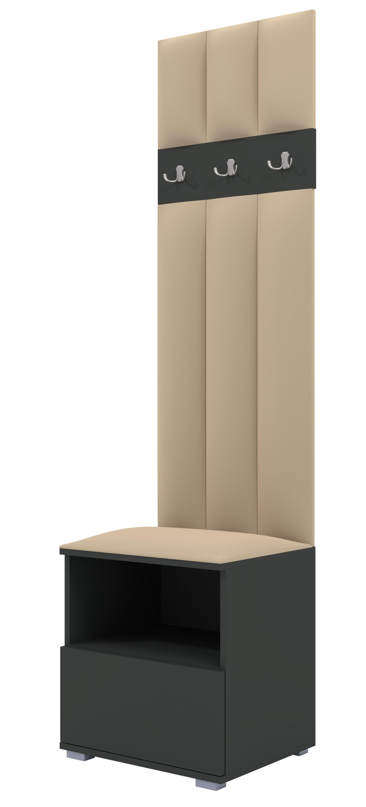Ravio Gepolstert Graphit, Beige 50x187x40 cm