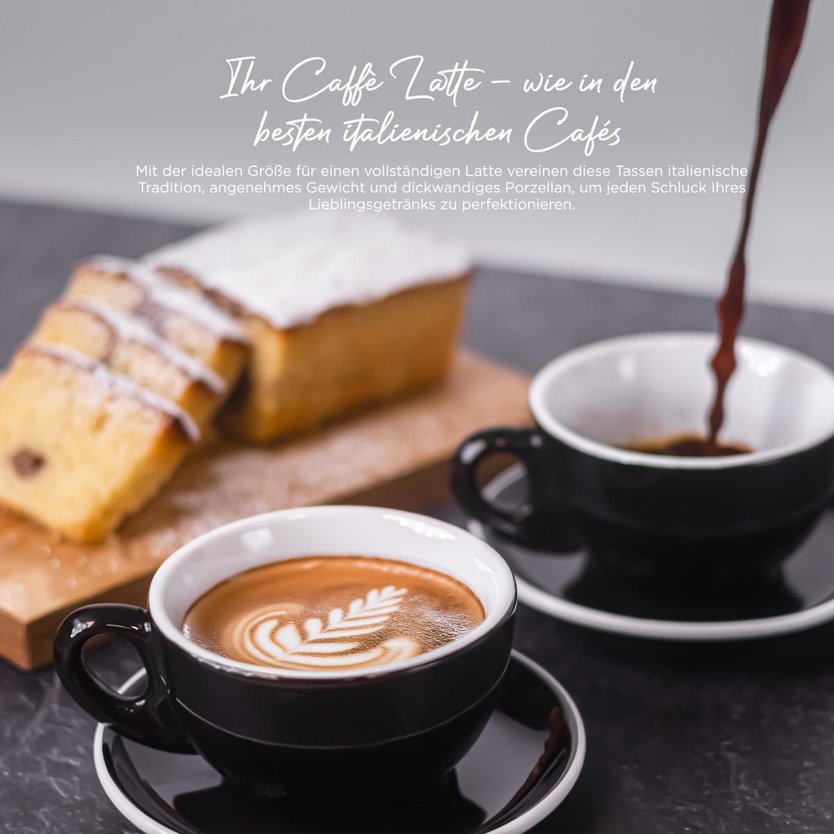 MILCHKAFFEETASSEN italia 6er Set 290 ml - Silberfarben, Metall (16/7/16cm) - Muvell