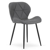 STUHL Grau 46x53 cm MANGO Öko-Leder Einfacher Selbstmontage - Grau, Kunststoff (46/46/53cm)