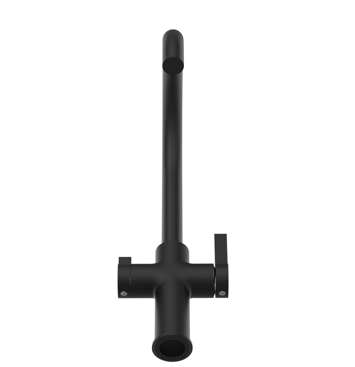 NIEDERDRUCK-3-WEGE-KÜCHENARMATUR, Schwarz Matt, 360° schwenkbar - Schwarz, Metall (21.4/38.5/21.4cm) - VIZIO