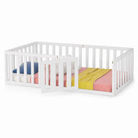 KINDERBETT 90x200 Weiß Holz Zauntür - Weiß, Holz (90/200cm) - FLIEKS