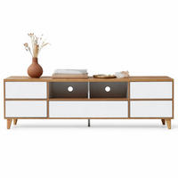 LOWBOARD in Weiß mit Fächern und Türen für Wohnzimmer, B175/T37/H51cm - Naturfarben/Weiß, Holzwerkstoff/Metall (175/51/37cm) - STILVORA
