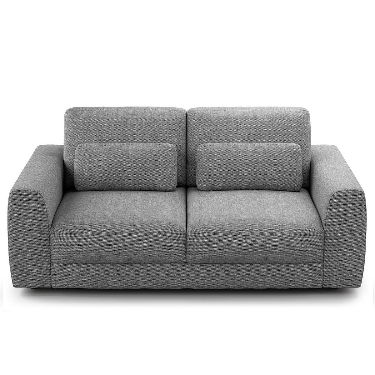 2-SITZER SOFA - Silberfarben/Schwarz, Kunststoff/Textil (182/80/117cm) - home24