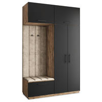GARDEROBENSCHRANK REMA 150/240/60 cm Modern Eichefarben - Eichefarben/Schwarz, Holzwerkstoff (150/240/60cm) - MASSENO
