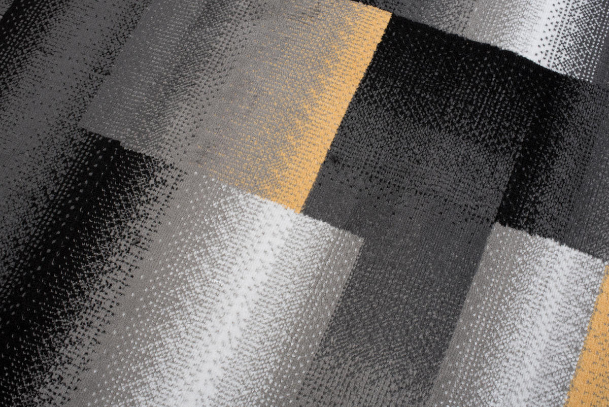 TEPPICH MAYA Gelb Vierecke Streifen Verwischt 160/230 cm - Gelb, Textil (160/230cm) - Tapiso