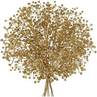 KUNSTBLUMEN 10 Stück Schleierkraut Gold 60 cm - Goldfarben, Kunststoff (60cm)