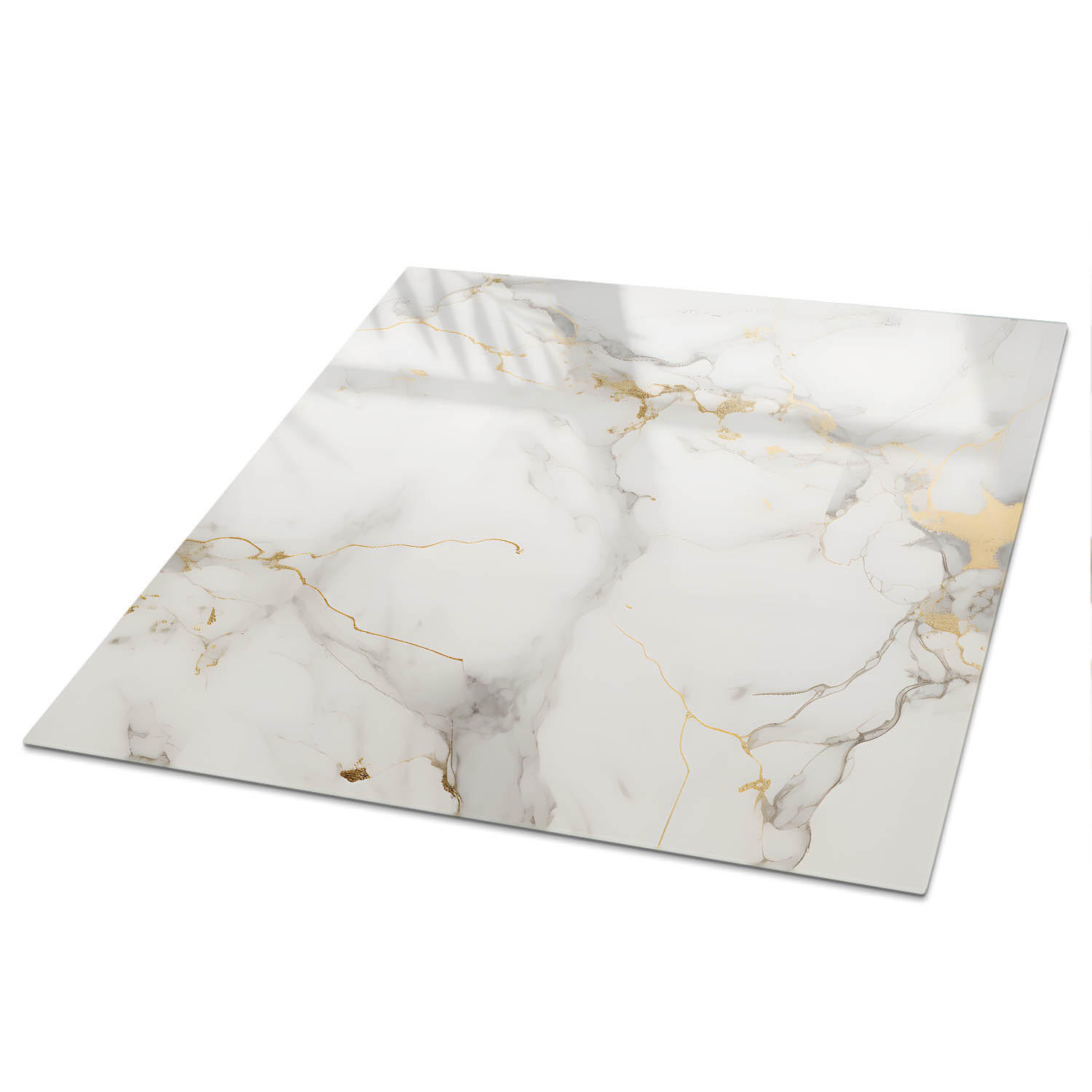 TISCHPLATTE 50x50 cm – Marmoroptik - Blau, Glas (50/50/0.4cm) - Wallfluent