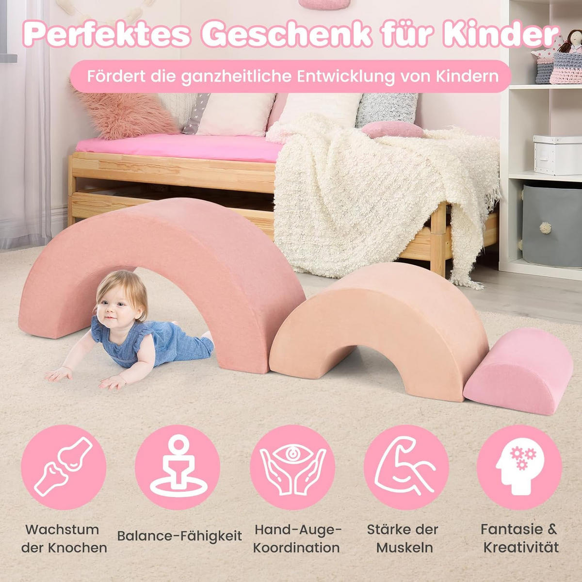 KLETTERBOGEN Pink - Pink, Kunststoff (41/49/112cm) - COSTWAY