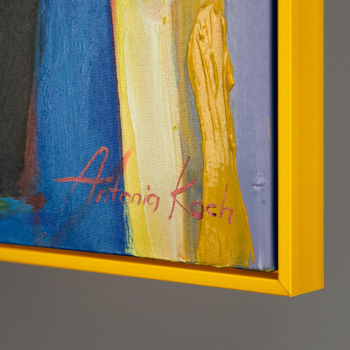 GEMÄLDE Farbenfroher Abend Schattenfugenrahmen Gelb 140x100 cm - Gelb, Holz (140/100cm) - YS-art gallery