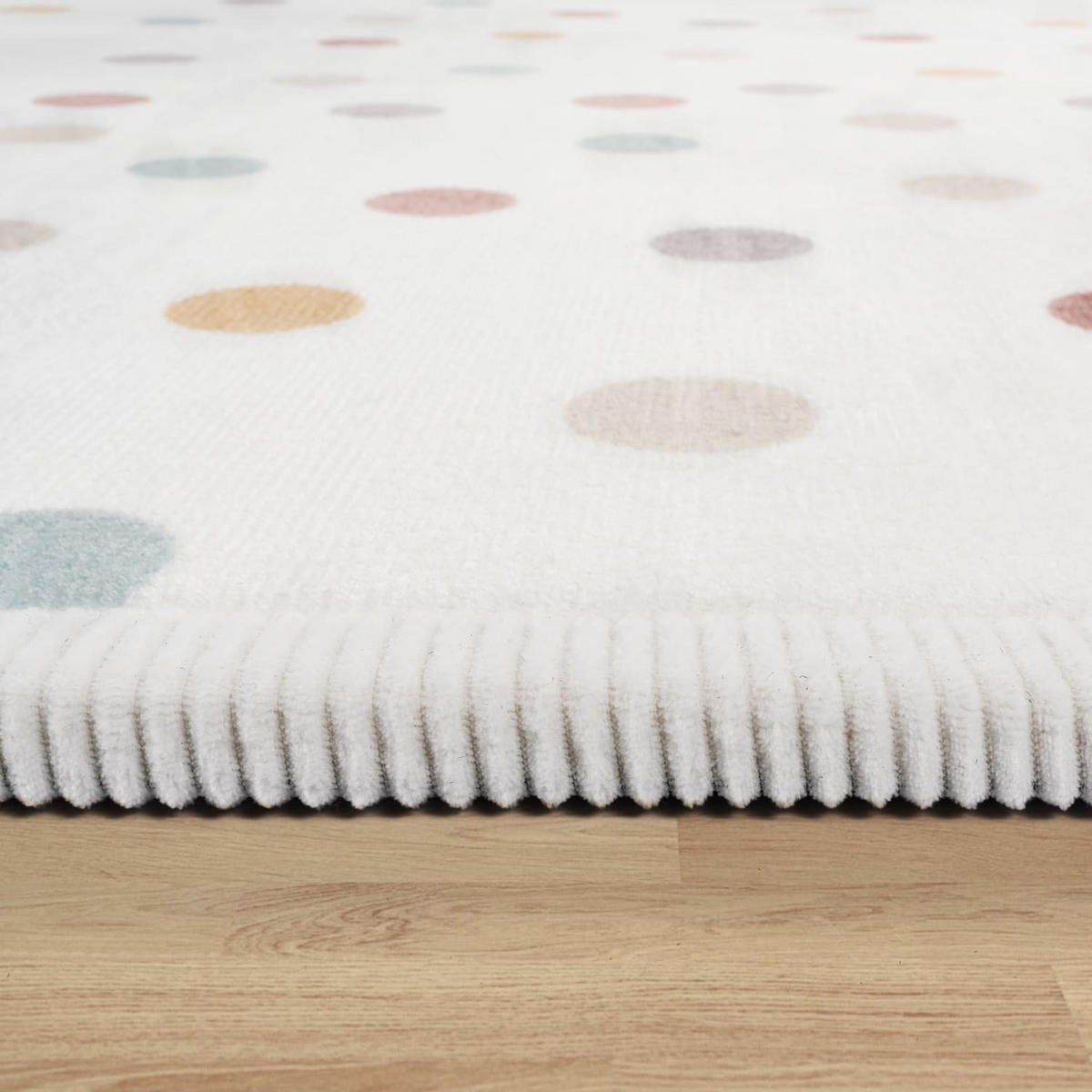 KINDERTEPPICH waschmaschinenwaschbar Punkte Kindermotiv Kinderzimmer schmutzabweisend Mehrfarbig Rund 120D - Multicolor, Textil (120/120cm) - KADIMA DESIGN