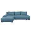 ECKSOFA Bloom mit Bettkasten und Schlaffunktion L-Form - Blau, Textil (267/185cm)