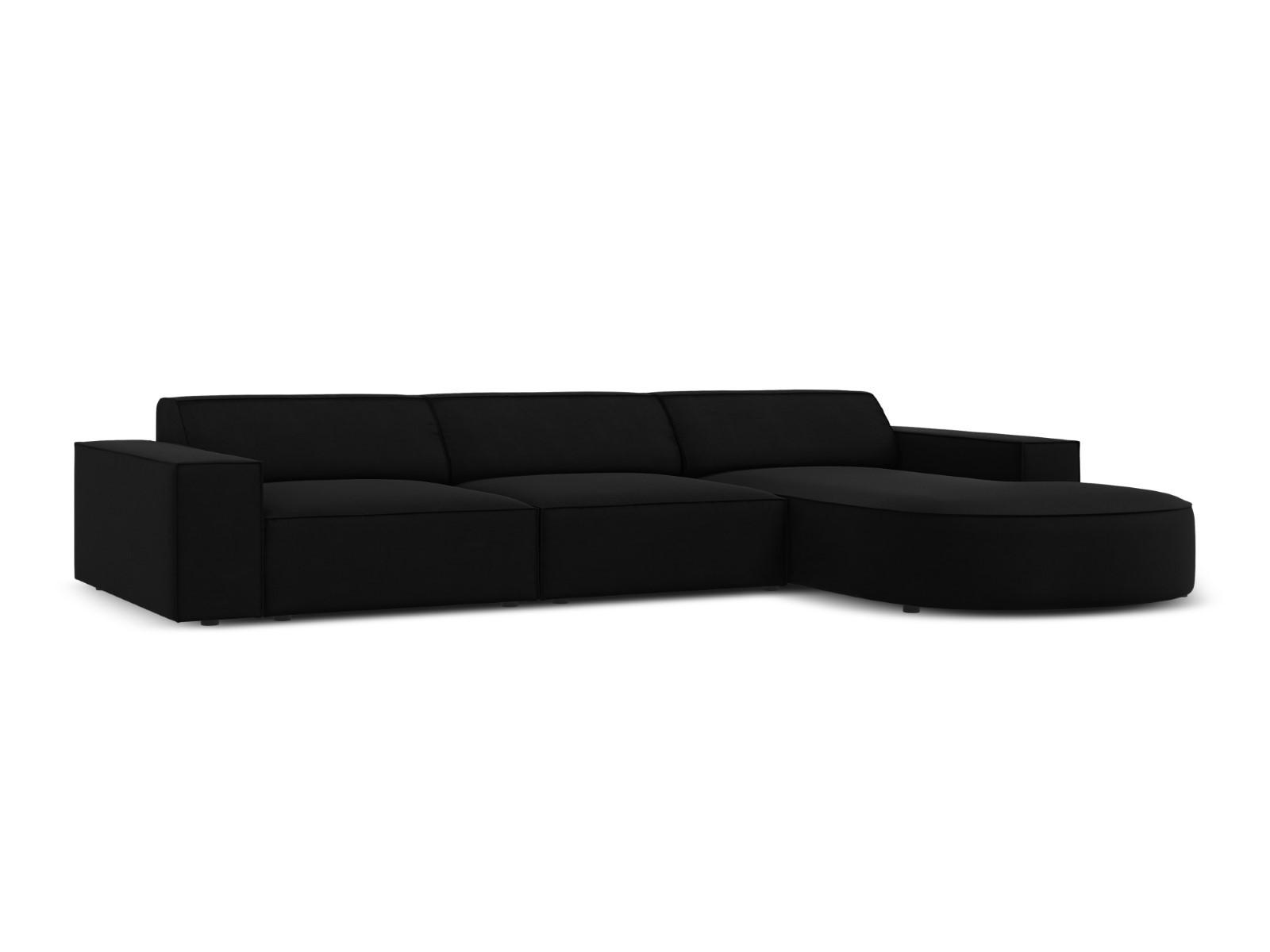 ECKSOFA rechts Jodie aus Samt schwarz 4 Sitzplätze - Schwarz, Textil (166/284cm) - Micadoni