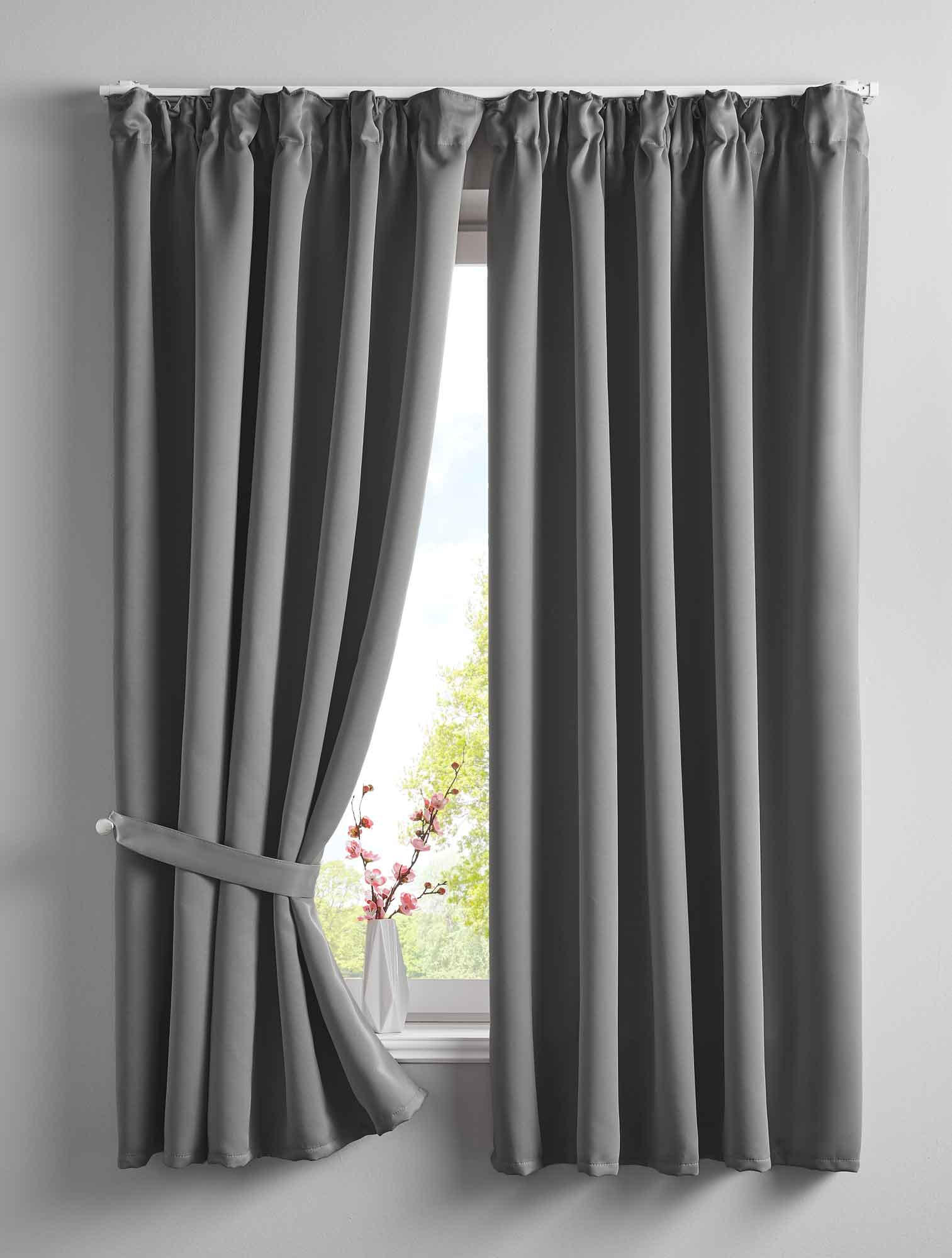 VORHANG 2ER SET NEWYORK HxB 160x140 cm Dunkelgrau - Dunkelgrau, Textil (140/160cm) - Gardinenbox