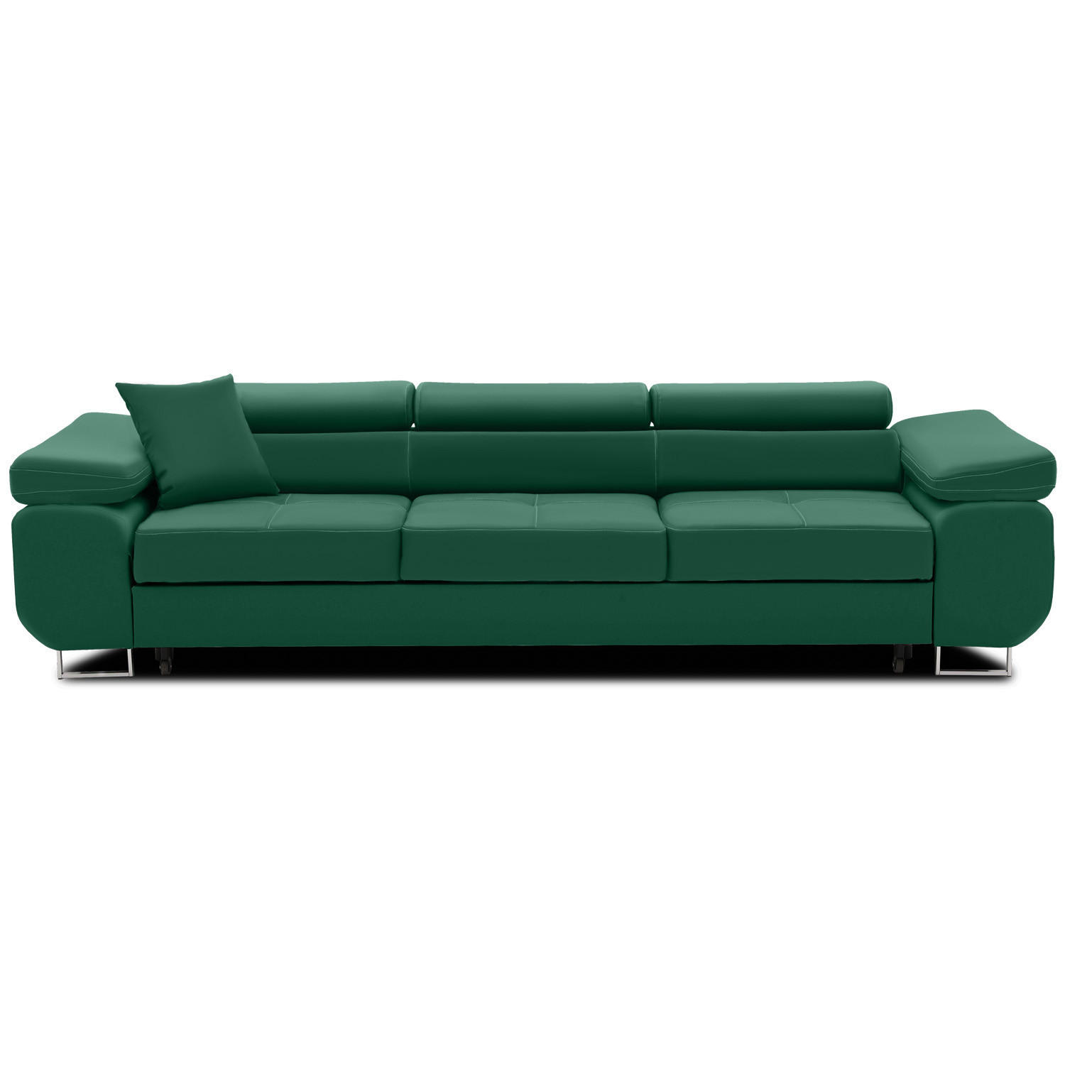 SOFA 3-SITZER MIT SCHLAFFUNKTION RIGATTO Dunkelgrün - Dunkelgrün, Textil (100/71/280cm) - Mebligo