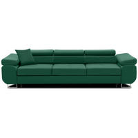 SOFA 3-SITZER MIT SCHLAFFUNKTION RIGATTO Dunkelgrün - Dunkelgrün, Textil (100/71/280cm) - Mebligo