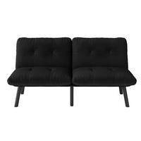 SCHLAFSOFA 160/55/78 cm Schwarz Samt - Schwarz, Textil (81/78/160cm) - Oxeza
