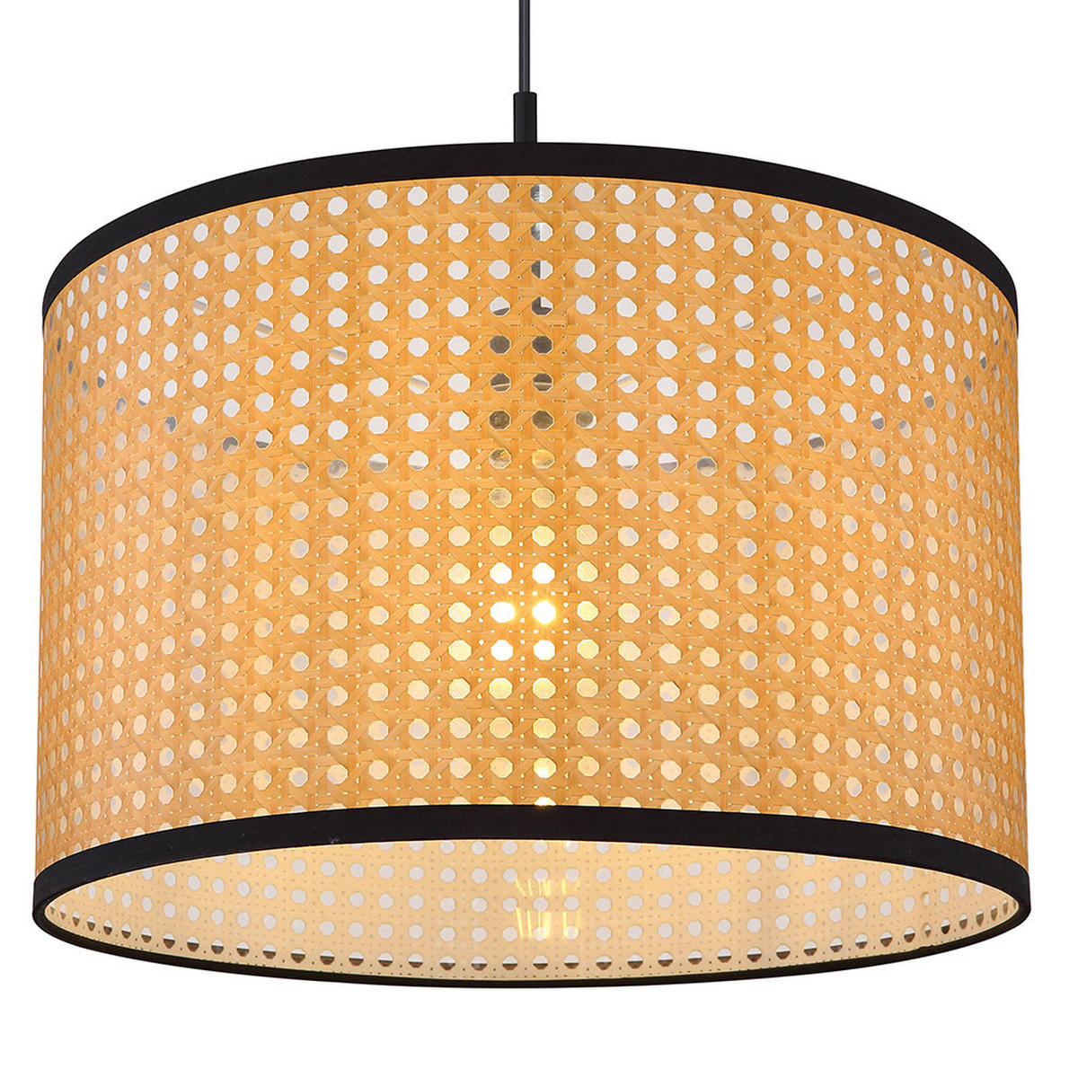 HÄNGELEUCHTE Bambus-Optik Braun Natur - Braun, Metall (45/45/140cm) - Globo Lighting