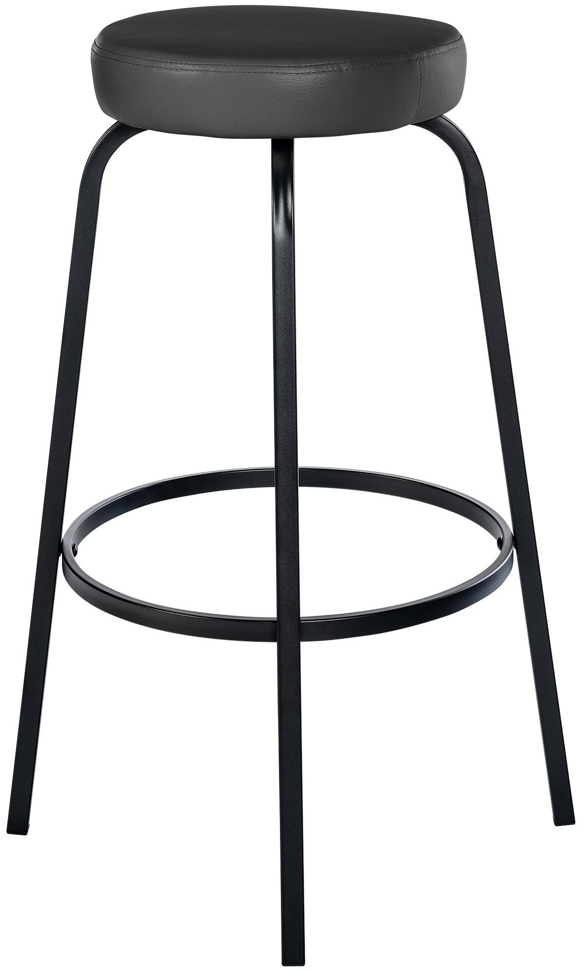 BARHOCKER Lederlook dunkelgrau - Dunkelgrau/Schwarz, Textil/Metall (41/78/41cm) - CLP