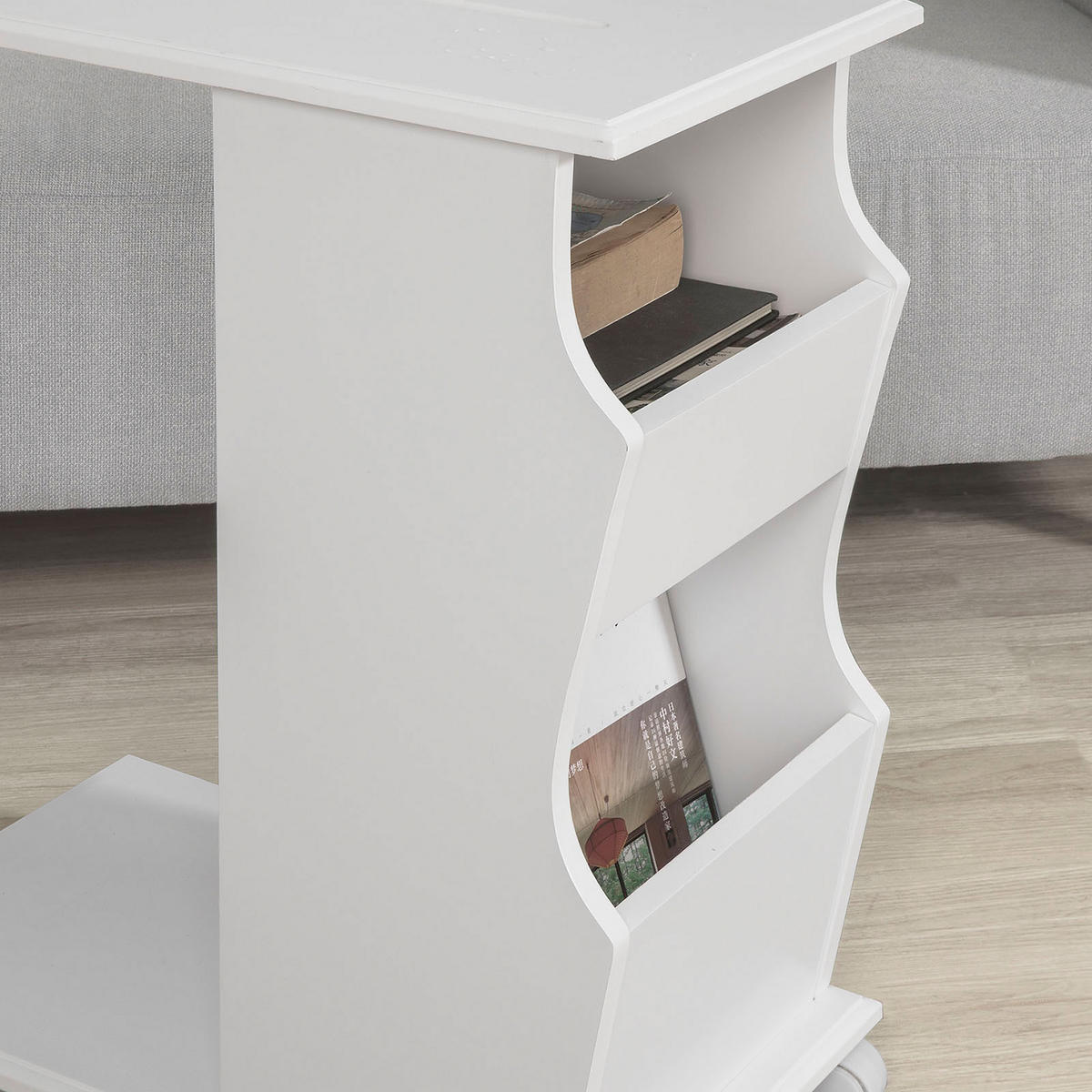 BEISTELLTISCH Weiß - Weiß, Holzwerkstoff (31/53/63cm) - SoBuy