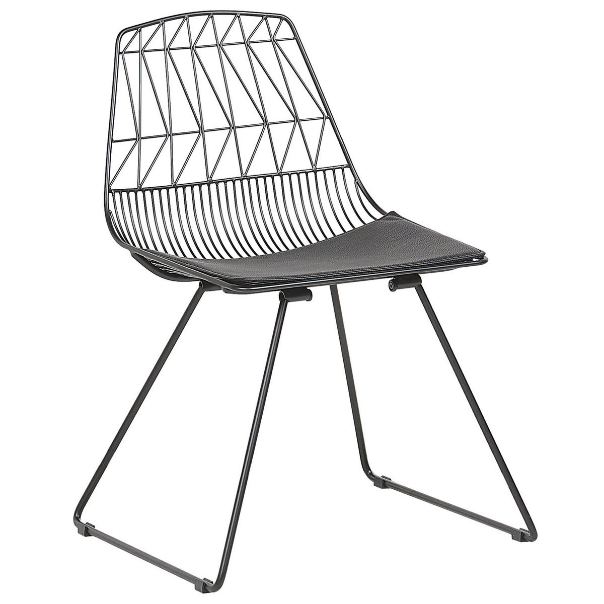 FÉMSZÉK 2 darabos Szett Fekete Harlan - fekete, textil/fém (57/77/54cm) - Beliani