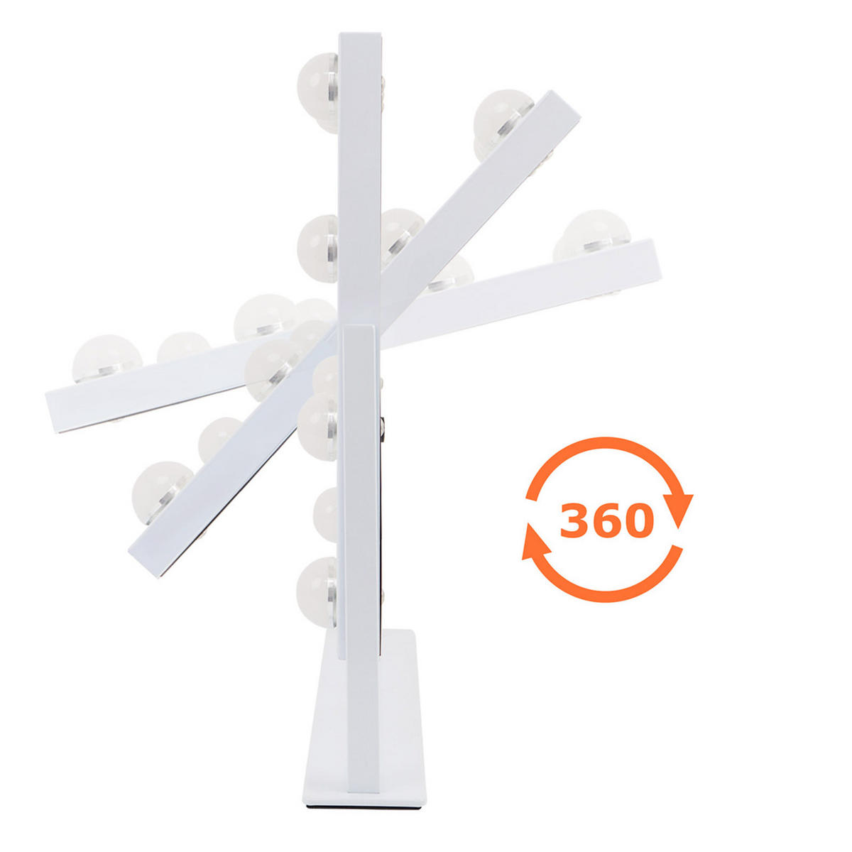 STOLNO Ogledalo Za šminkanje S LED Rasvjetom, Bijelo,30/41 cm - bijela, metal (30/41/3cm) - VANITII