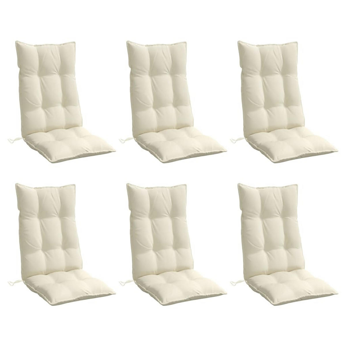HOCHLEHNER-AUFLAGEN 6Er Set Creme Oxford-Gewebe - Creme, Textil (50/7/120cm) - vidaXL