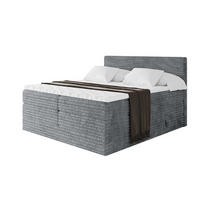 BOXSPRINGBETT mit Matratze H3|H4 und Lattenrost - TOLO KING-v1 160x200 Cord - Dunkelgrau - Dunkelgrau, Holzwerkstoff (160/200cm)