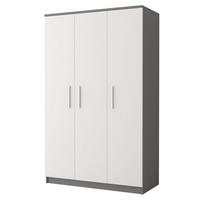 DREHTÜRENSCHRANK - MARSALA 3D Grau + Weiß - Weiß/Grau, Holzwerkstoff/Metall (120/193/50cm) - Möblo