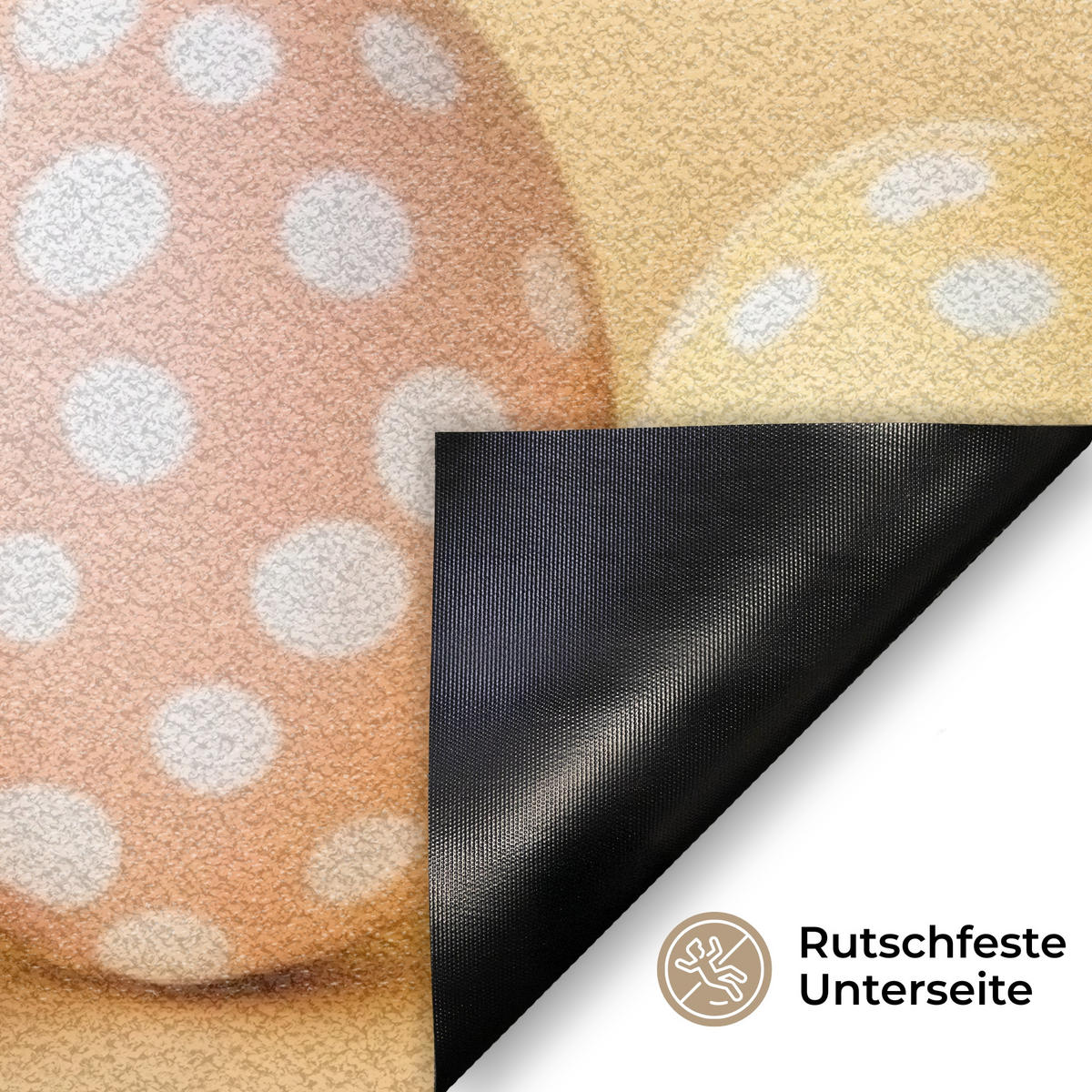 FUSSMATTE Eier - Kaninchen - Pastellfarbtöne 90x60 cm - Hellgelb, Kunststoff (60/90cm) - MuchoWow